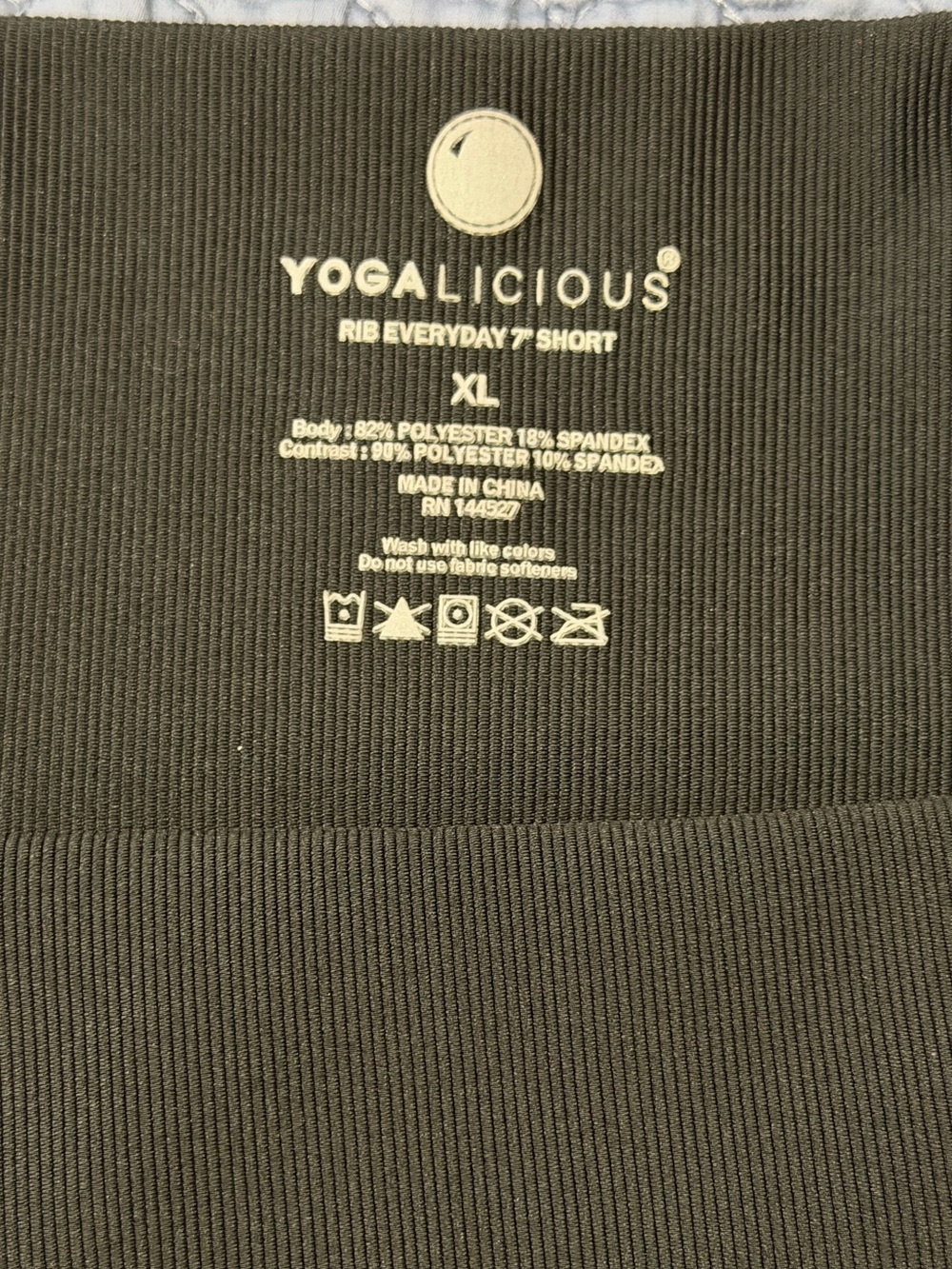 Yogalicious High-Waist Black Ribbed Women’s Bike Shorts XL - Picture 6 of 9